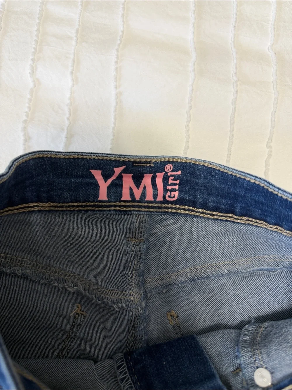 YMI Dark Blue Denim Rolled-Hem girls Shorts